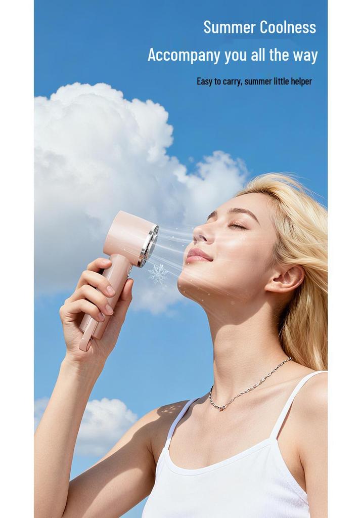 2026 Portable USB Ice Cooling Fan with Carabiner, Semiconductor Refrigeration, and High Wind Power