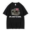 Funny Sad Hamster Im Just Little Girl Crew Neck T Shirt Casual Daily Short Sleeve Graphic Top For Unisex Unisex