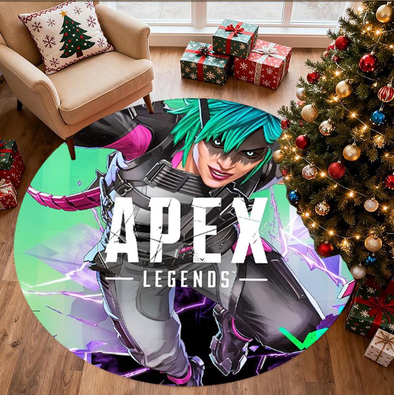 Apex Legends Pattern Round Rug, Indoor/Outdoor Mat, for Picnic, Gameroom, Bedroom, Office, Living Room, Home Decor Carpet, Birthday Gift