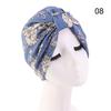 Solid Color Women Elastic Cotton Fold Turban Hat Soft Bonnet Muslim Hijab Ladies Head Wrap Warm Beanies Chemo Hat