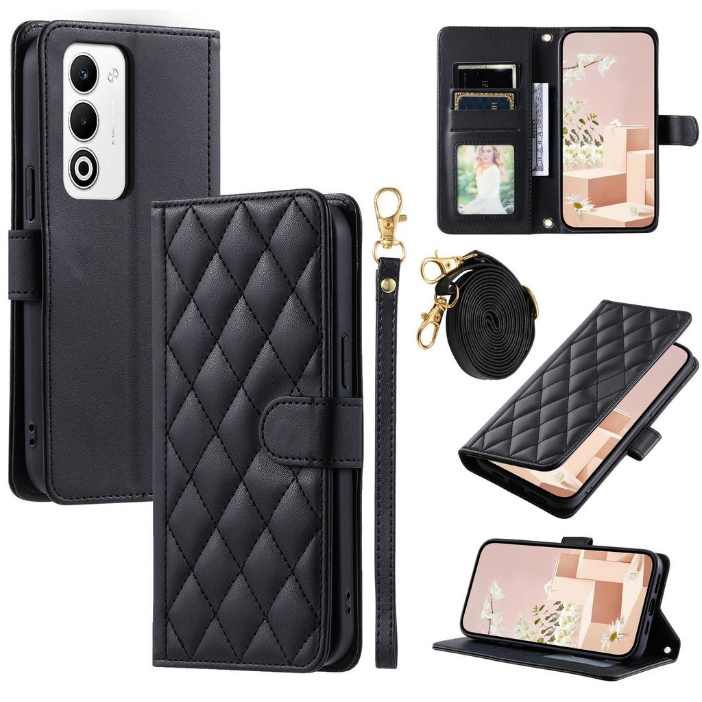 For Oppo A5 5G/4G Case Wallet Rhombus Grid PU Leather Phone Cover