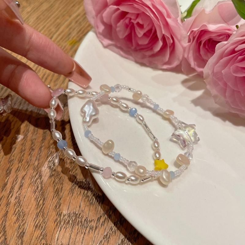 Imitation Pearls Beaded Bracelets Women Light Luxury Design Exquisite High-grade Boudoir Couple Adjustable Jewelry
