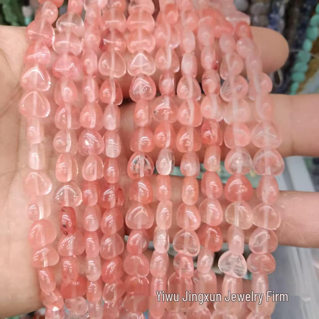 Heart-Shaped Crystal Agate Beads for DIY Jewelry and Clothing Accessories