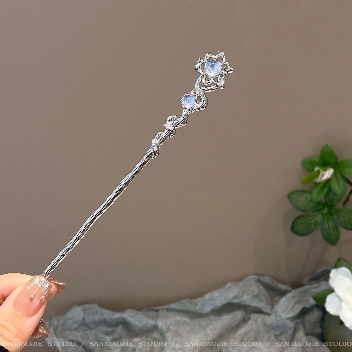 

Light Luxury Glitter Hairpin For Women Geometric Irregular Moonstone Hair Stick Elegant Star Flower Jewelry Hair Accessories