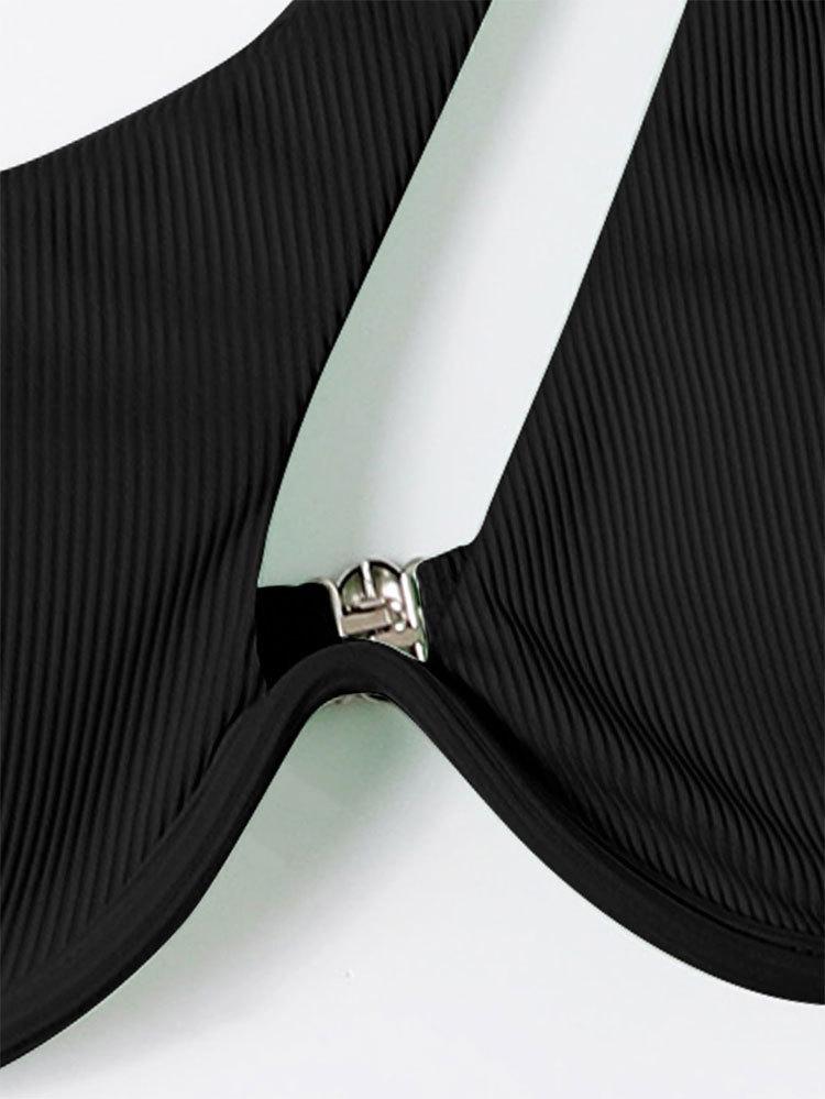 2025 Léto Vícebarevné Jednoramenné Trojúhelníčkové Bikiny Plavky pro Ženy