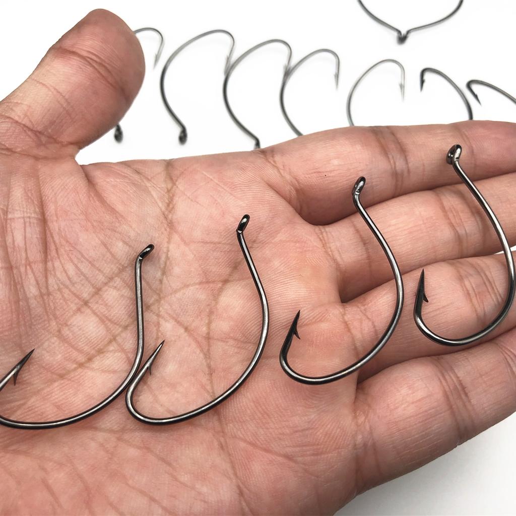 Oem Top Right 9160 100pcs/bag High Carbon Steel Wacky Worm Fishing Hooks Wide Offset Wacky Rig Hooks