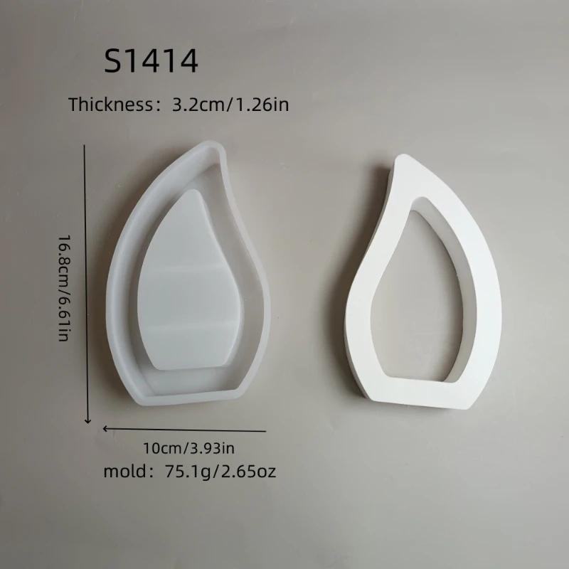 A Top Quality Waterdrop Ornament Silicone Mold DIY Hollow Water Droplet Candle Cup Holder Gypsum Plaster Concrete Mould UV Epoxy