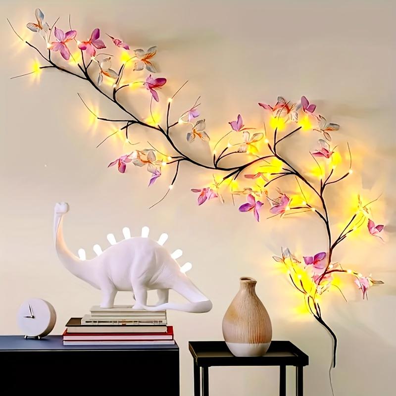 Butterfly Branch LED Light Powered by USB, 8 Modes Artificial Branch Light String Includes 30 LED Lights for Bedrooms, Weddings