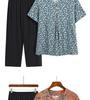 Summer Print Two-Piece Set for Middle-Aged and Elderly Women: Short-Sleeved Top and Grandma Style Outfit