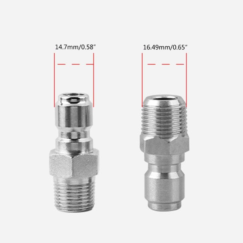 2pcs Pressure Washer Swivel 3/8 Inch NPT Thread High Pressure Washer Fittings 5000PSI Stainless Steel Quick Connector