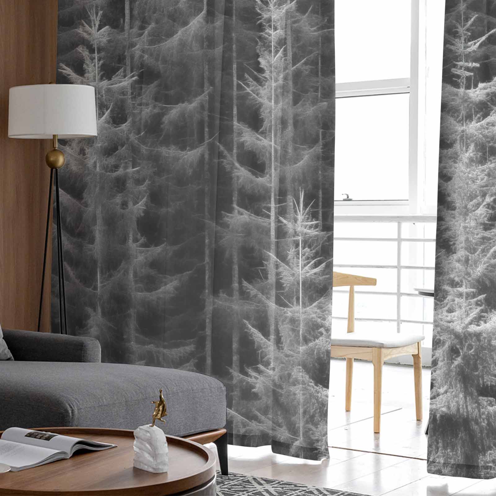 Обои лес дерево осень тюлевые оконные шторы для спальни роскошный домашний декор шторы — фото 4