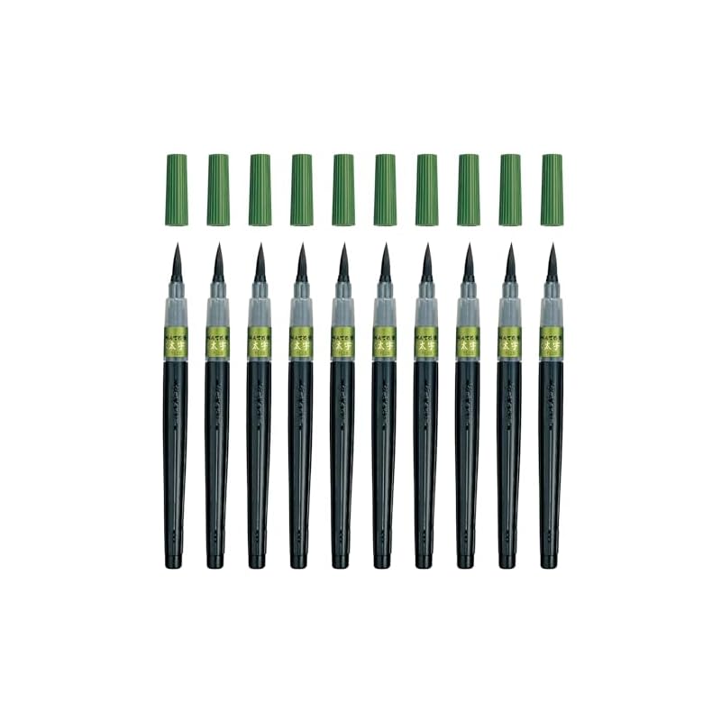 Pentel Brush Pen, Pentel Brush, Broad Tip, Black, 10 pens, XFL2B(10)