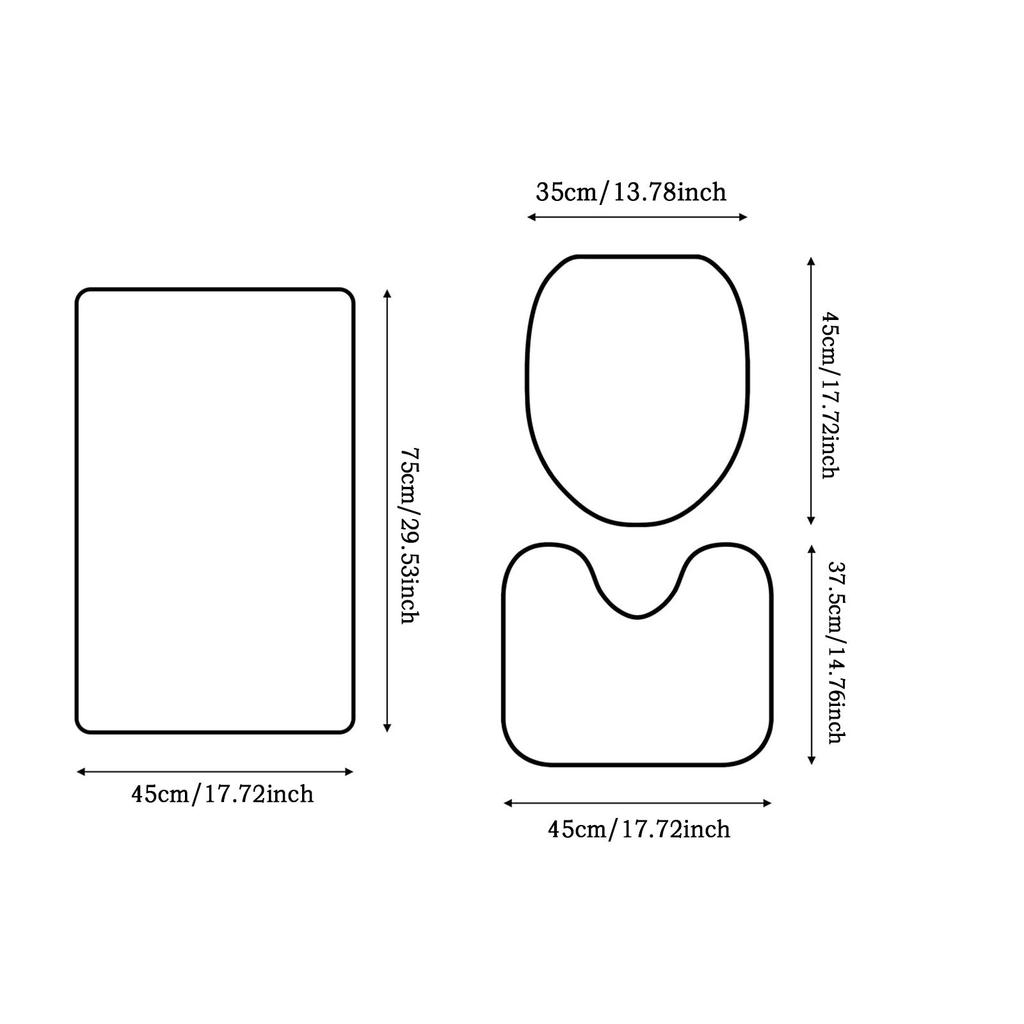 Bathroom Tools Marble Patterned Toilet Cover 3 Piece Set Non Slip Bathroom Rugs Set Bath Rug Mat And Toilet Lid Cover