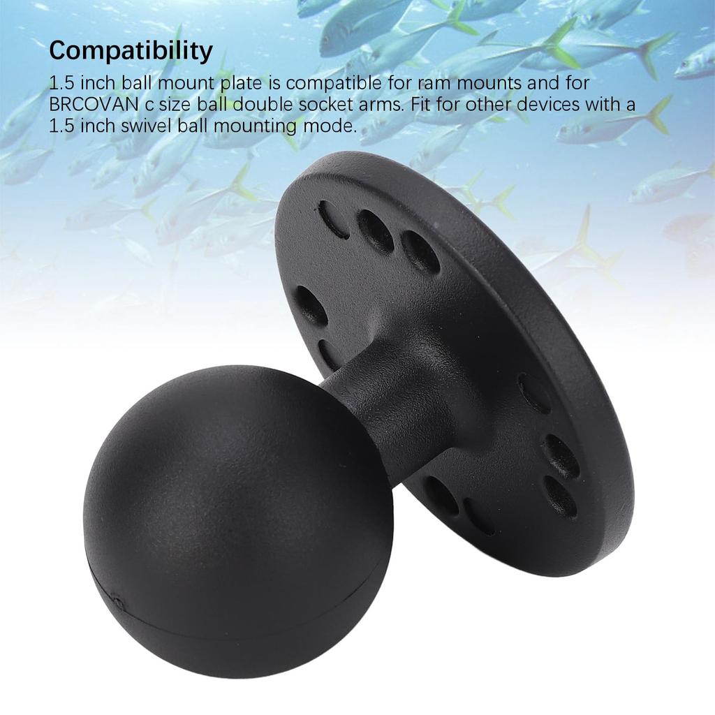 1.5" Ball Mount, with Aluminum Alloy AMPS Hole Round Plate, Universal Electronic Device Mounting