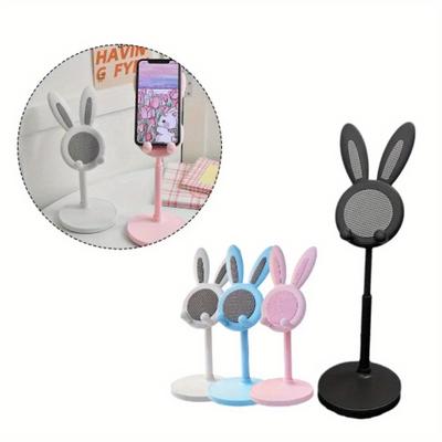 Cute Cartoon Bunny Desktop Mobile Phone Holder Stand Smartphone Tablet Bracket Adjustable Telescopic Lifting Lazy Bracket