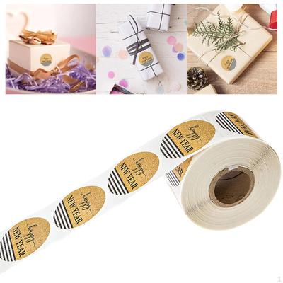 500 Pieces 1.5inch/3.8cm Happy Year Stickers Tags Decoration Decorative Labels