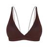 No steel ring underwear women's thin comfortable and skin-friendly non-marking French sexy deep V small chest flat chest triangular cup bra cover