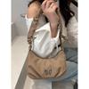 Color Solid Ruched Butterfly Trendy Crossbody Bag Handbag With Detail Stitching