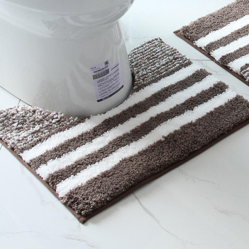 Thickened U-Shaped Non-Slip Absorbent Toilet Mat - Dirt-Resistant Bathroom and Bedside Carpet
