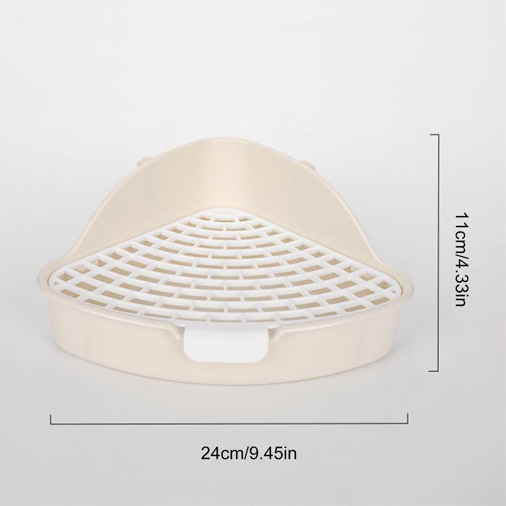 Potty Trainer Corner Litter Pan Triangular Plastic Litter Box Toilet for Hamster Guinea Pig Ferret Gerbil Small Rat