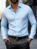 Camisa de Manga Larga con Estampado de Lunares de Moda para Hombre, Popular Camisa Versátil de Estilo Casual de Negocios, Ajuste Delgado, para el Uso Diario y el Desplazamiento, Moderna