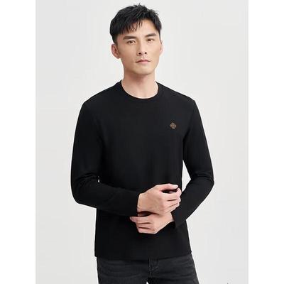Herren Langarm Rundhals Freizeit T-Shirt