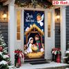 Christmas Door Decoration Shining Stars Christ Jesus Nativity Pattern Photography Background New Year Christmas Party Supplies