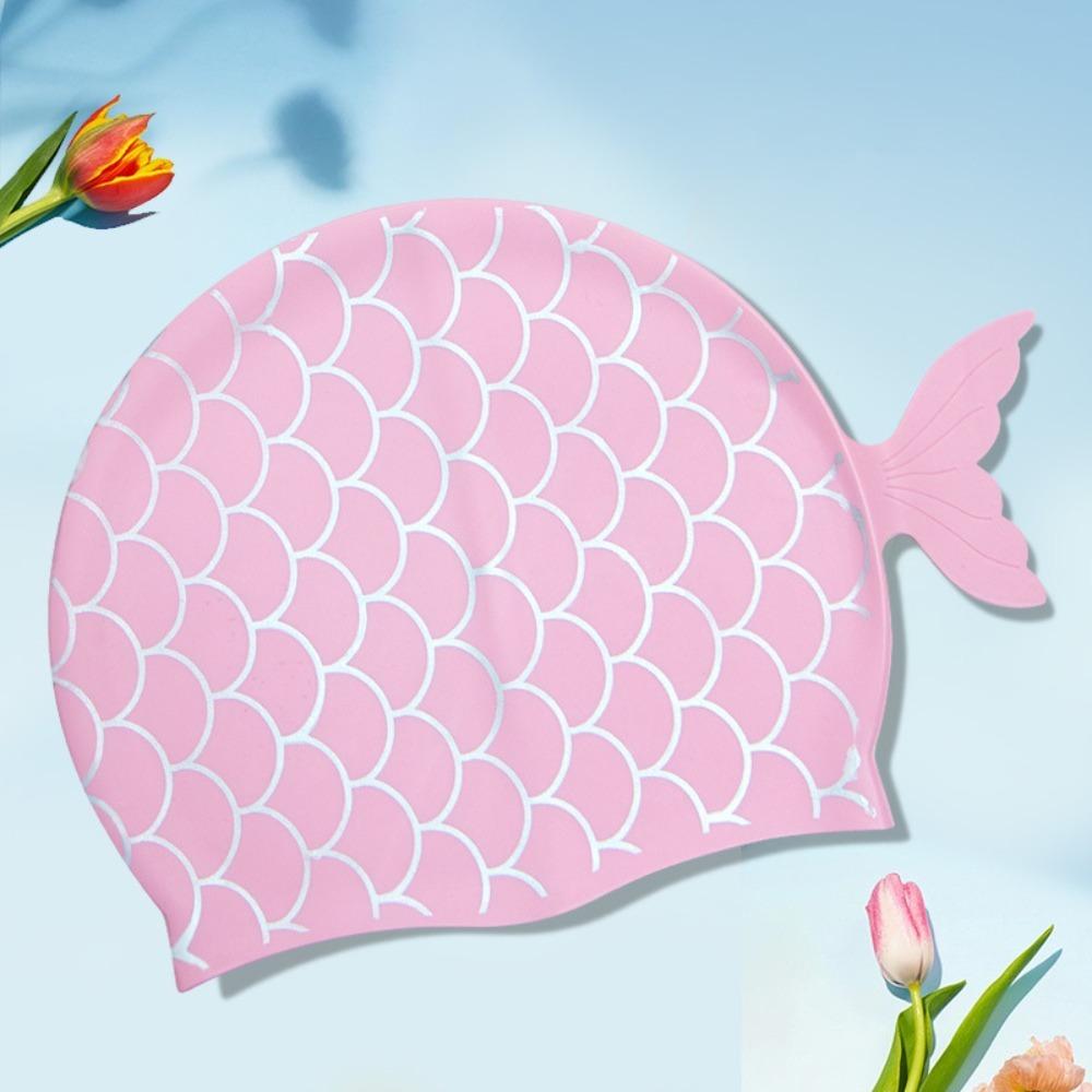 Mermaid Tail Children Swimming Cap Waterproof Swim Pool Hat Girls Swim Hat  Kids