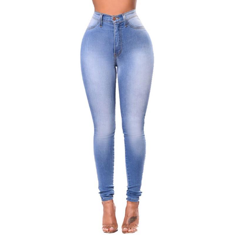 Womens High-Waisted Stretch Slim Fit Denim Jeans Pencil Pants Casual Office Wear