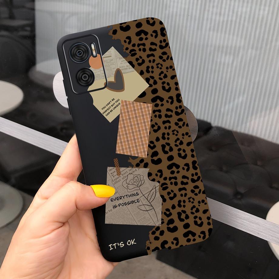 For Motorola Moto E22 Moto E22i Case Soft Matter Black Silicone Back Cover For MotoE22 E 22 Coques Cartoon Cute Fundas For Child