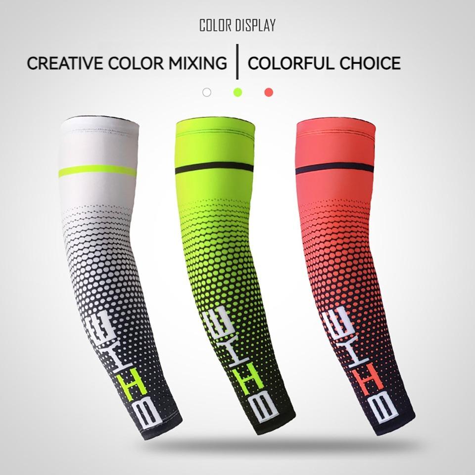 1Pair UV Protection Arm Sleeves for Men Cool Cycling Running Bicycle Sport Arm Warmers Sun Protective Cuff Sleeves