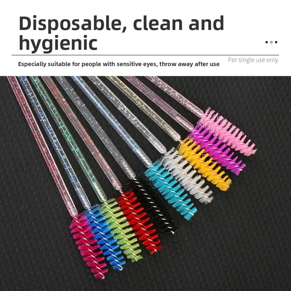 50Pcs Disposable Eyelash Brushes Bendable Crystal Eyebrow Brush Lash Extension Brushes Spoolies Mascara Wand Beauty Makeup Tools
