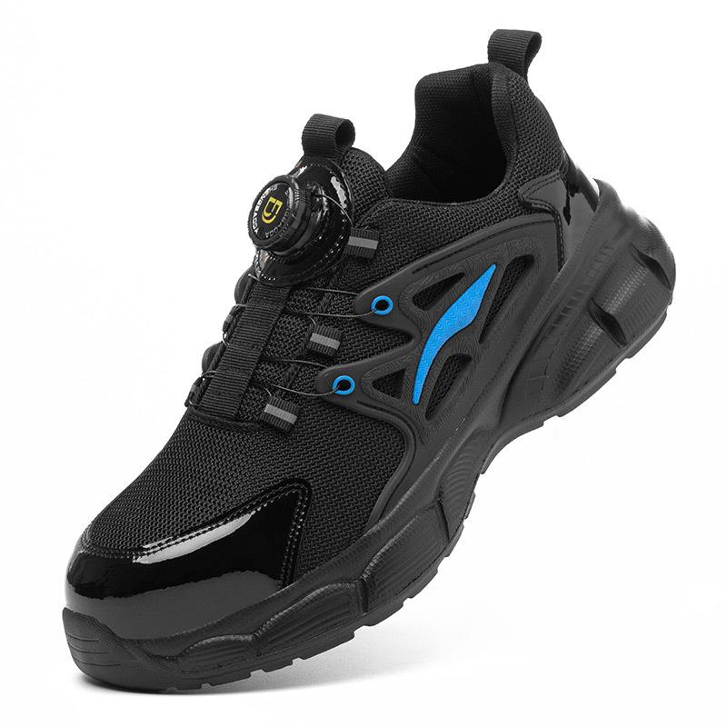 

Lightweight Safety Shoes With Rotary Button Anti-Slip Field Work Boots Steel Toe Work Shoes For Women Men Safety Toe Sneakers 36