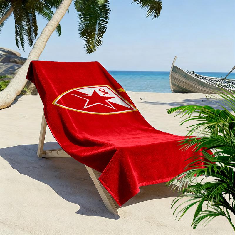 Roter Stern Belgrad Druck Strandtuch, Großes Weiches Schnelltrocknendes Handtuch für Strand Camping Schwimmen