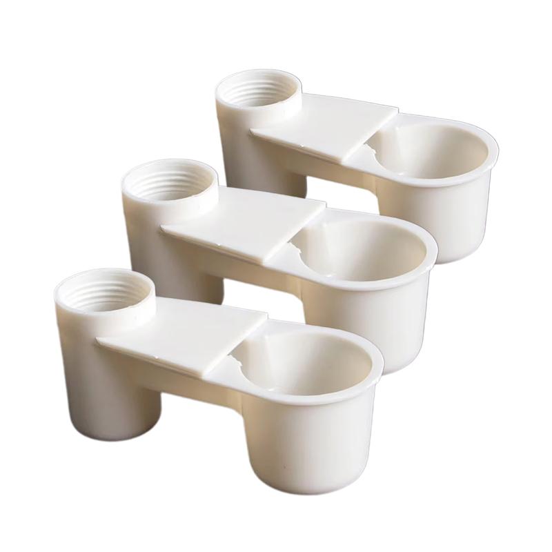 §3Pcs Bird Quail Drinker Cups Water Bottle Cup Cat Chicken Pigeon Parrot Hamster Double Nozzle Water Guide For Bird