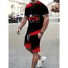 Vintage red and black meet, letter print, casual and comfortable set