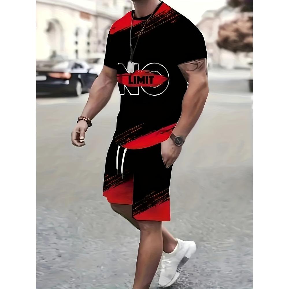 Vintage red and black meet, letter print, casual and comfortable set