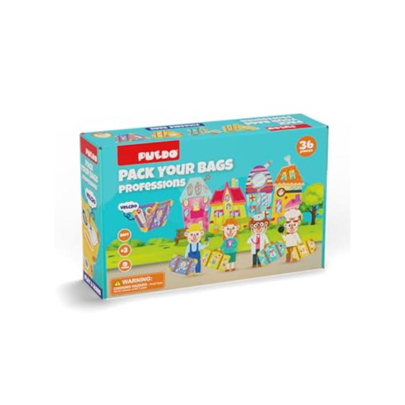 

Развивающие игрушки PUEDO для дошкольников, игра «Соответствующие профессии», безопасный материал EVA, 4 профессиональных сумки, 32 инструмента, без BPA, возраст от 3 лет