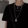 Cross Multi-layer Pendant Necklace Retro Hipster Hip Hop Rock Clavicular Choker Necklace Stainless Steel