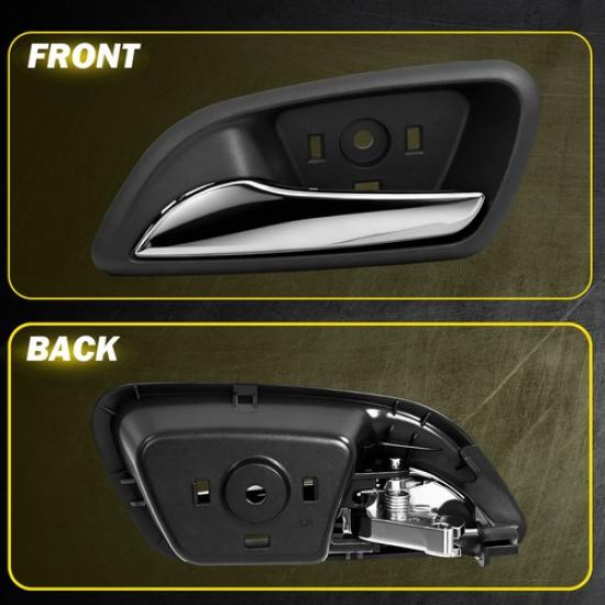 2PCS Interior Left&Right Door Handles For 2011-2015 Chevrolet Cruze Black+Chrome