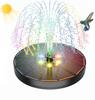 Solar Fountain Water Pump with 12 LED Lights & 1200mAh Battery - 9 Nozzles, Floating Style for Bird Baths, Garden Ponds