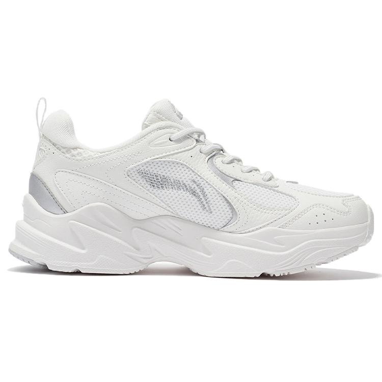 Li Ning Running Collection Cushioning Slip Resistant Abrasion Resistant Low top Running Shoes Women's White ARLS008-3