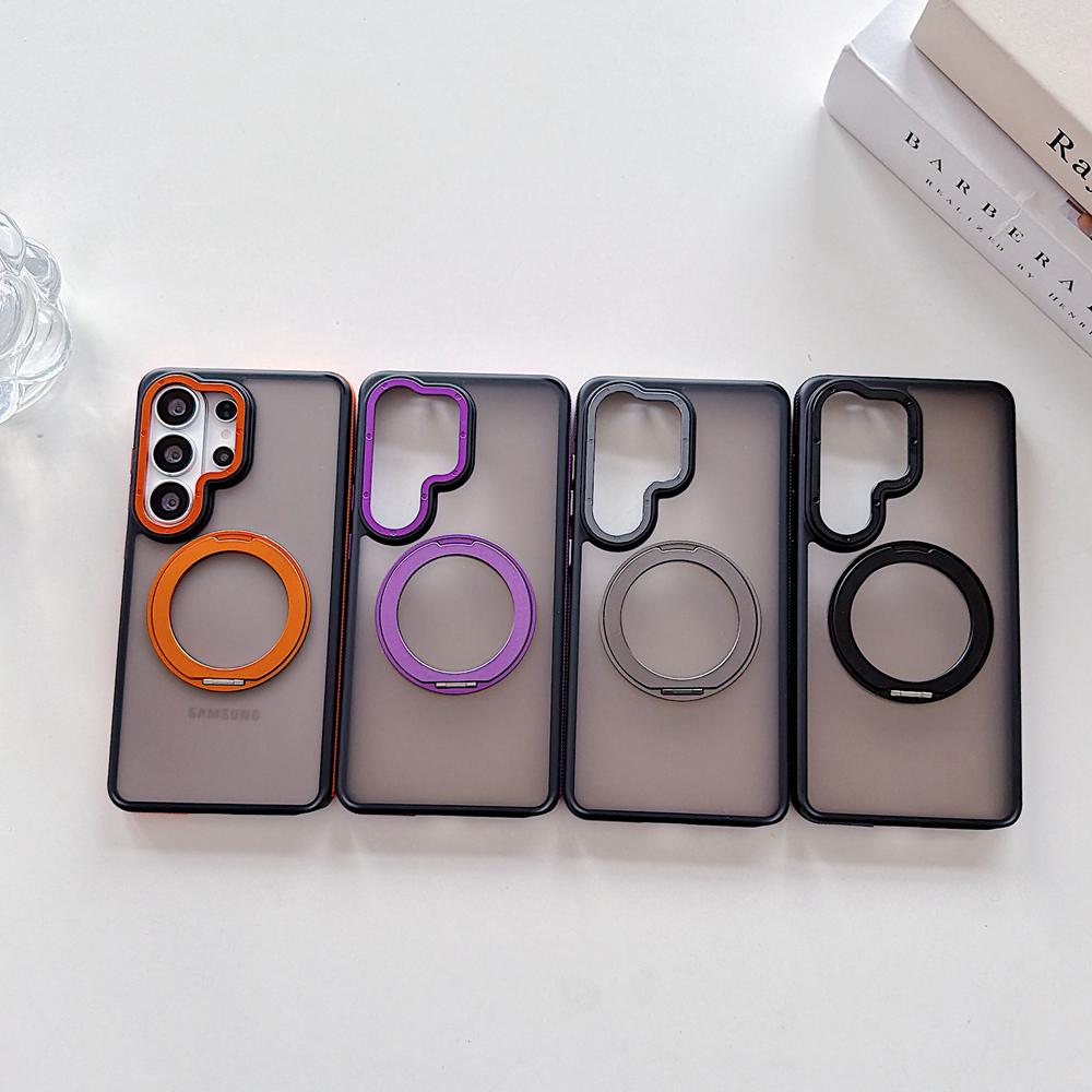 KEYSION Custodia Magnetica Traslucida Opaca per Telefono per Samsung Galaxy S25 S26 Ultra 5G S26+ Supporto ad Anello Rotante a 360° Copertura Antiurto