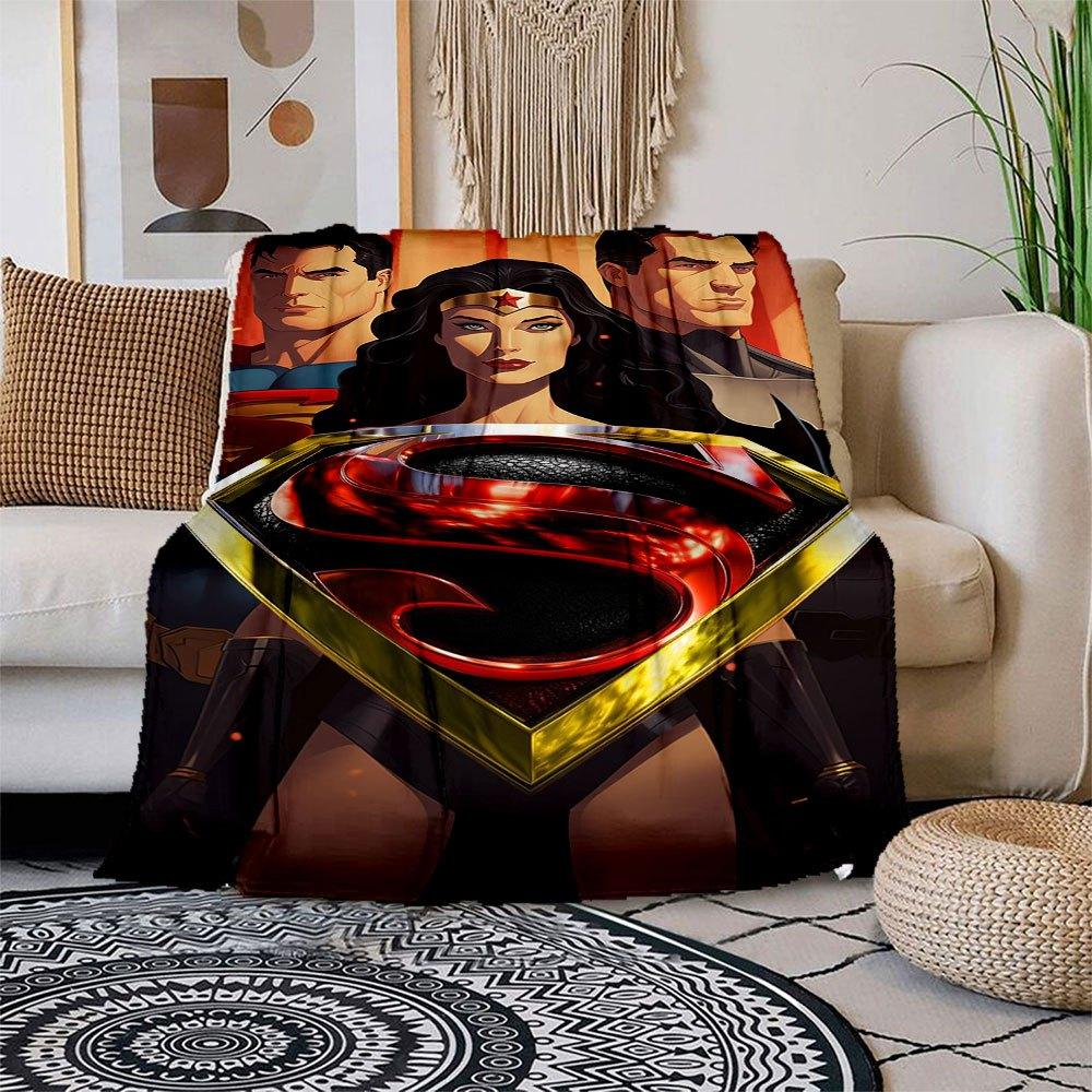 

Superman & Wonder Woman: Iconic Heroes Art PrintBlanket Flannel Throw Blanket for Sofa, Bed, Travel, Camping, Office, Couch, Chair 80cm×120cm