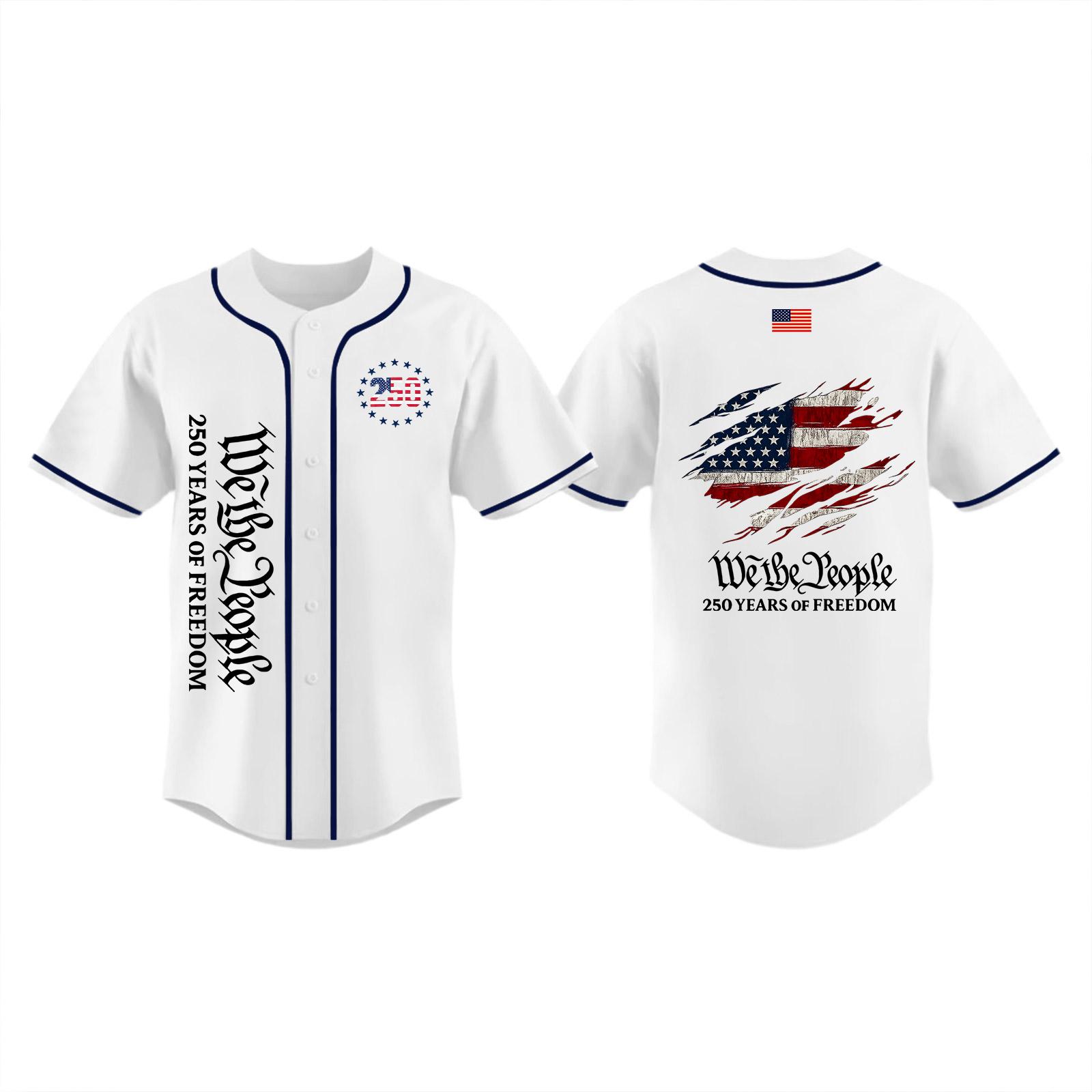 

Unisex Baseball Jersey Lightweight Athletic Top Independence Day Print Full Sleeve Casual Shirt Suitable for Outdoor Sports and Daily Wear XL білий