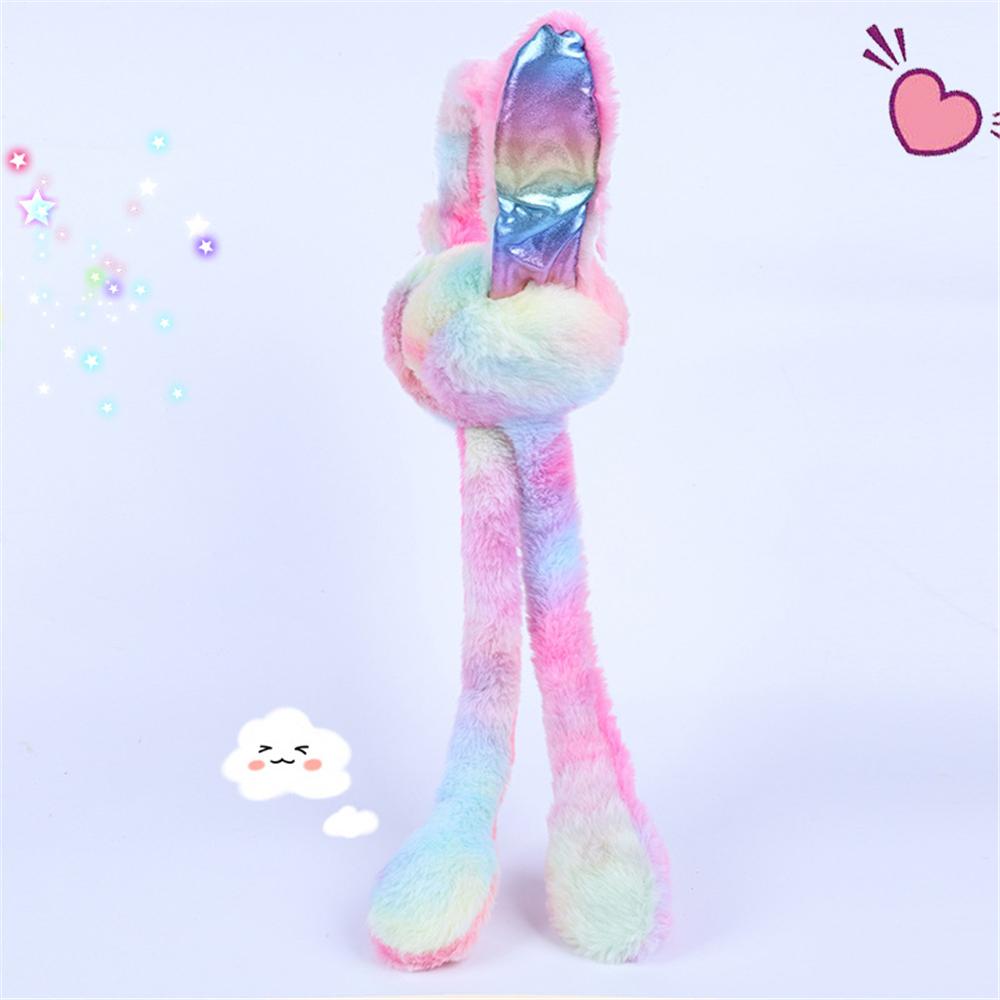 Winter Warm Plush Ear Warmers Soft Comfortable Gift Rainbow Airbag Earmuffs  for Women Girls