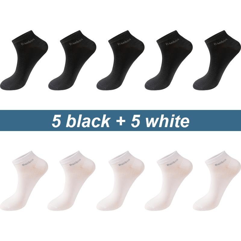 10 Paare/los Männer Bambus Faser Socken Kurze Casual Atmungsaktive Anti-Bakterielle Mann Ankle Socken Hohe Qualität Neue Schwarz Busines