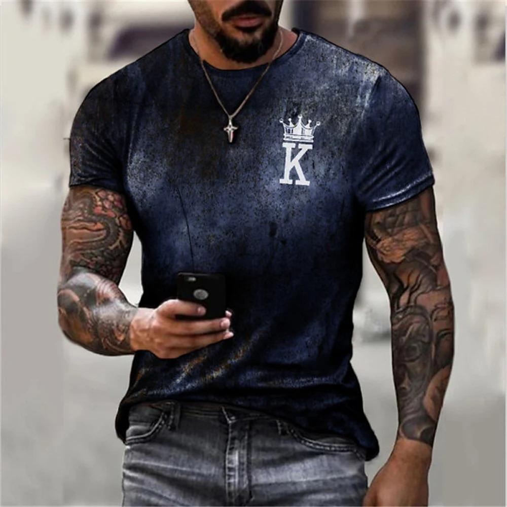 2024 Men's Vintage Clock Print T-Shirt Men's Street Casual Wear Men's Summer Fashion Top Men's Sports Sweat Wicks Short Sleeve