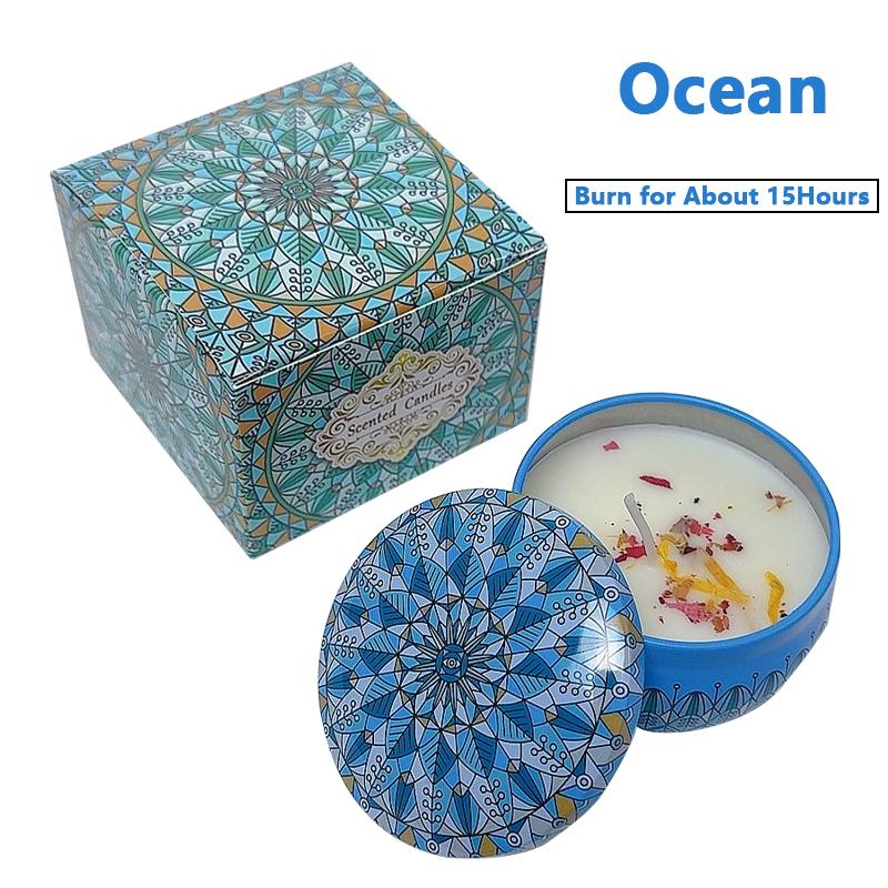 Candle Set Soy Wax Essential Oil Dried Floral Scented Candle Gift Set Wedding Birthday Gift Home Decoration Air Purification