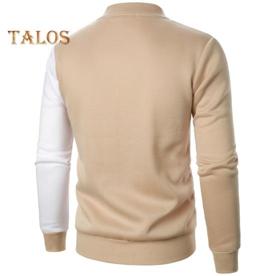 Herr Höst Vinter Kappa Ståkrage Dragkedja Dragsko Färgblock Sportjacka med Elastiska Ärmslut och Fåll Slim Fit Fitness Ytterkläder